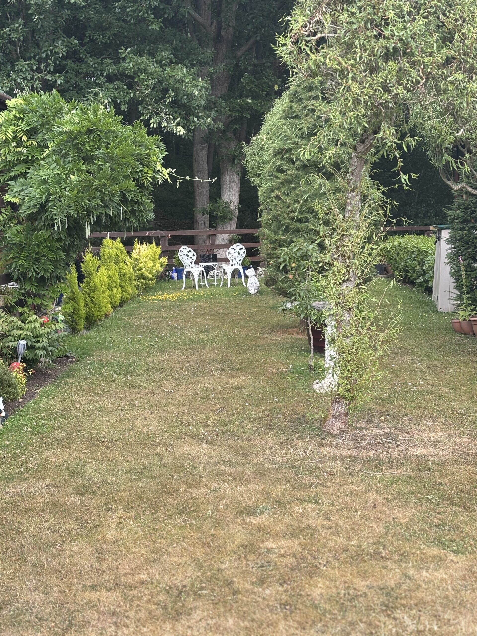 A private garden at one of the Coppice Gate over 50's holiday parks lodges